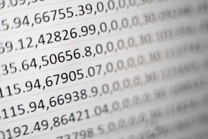 Close-up of numerical data on a screen