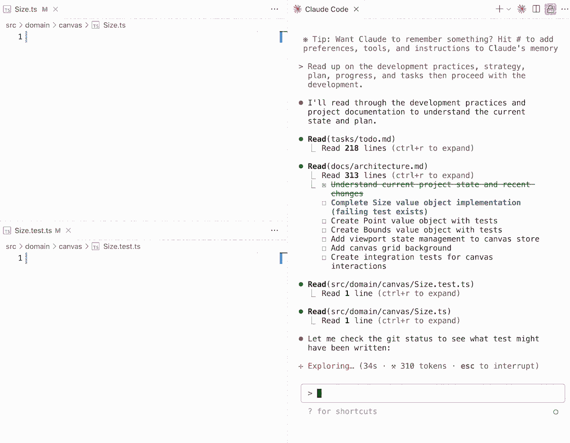 Demo of Claude Code doing TDD