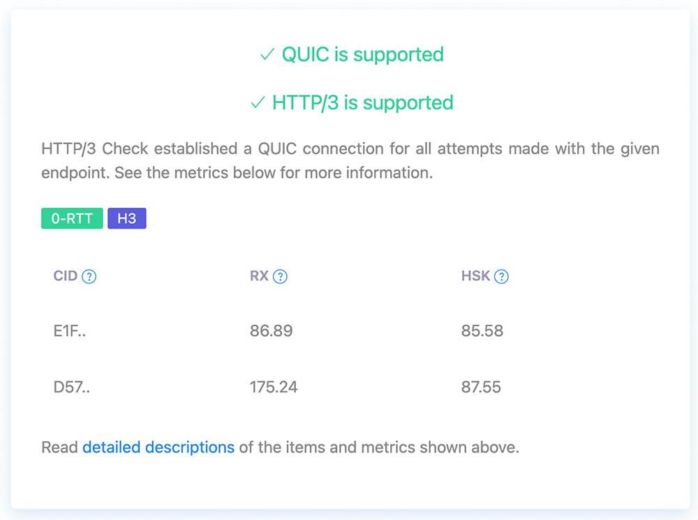 QUIC verification